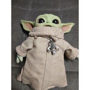 Grogu Plush Star Wars Mandalorian Baby Yoda With Necklace Excellent Condition